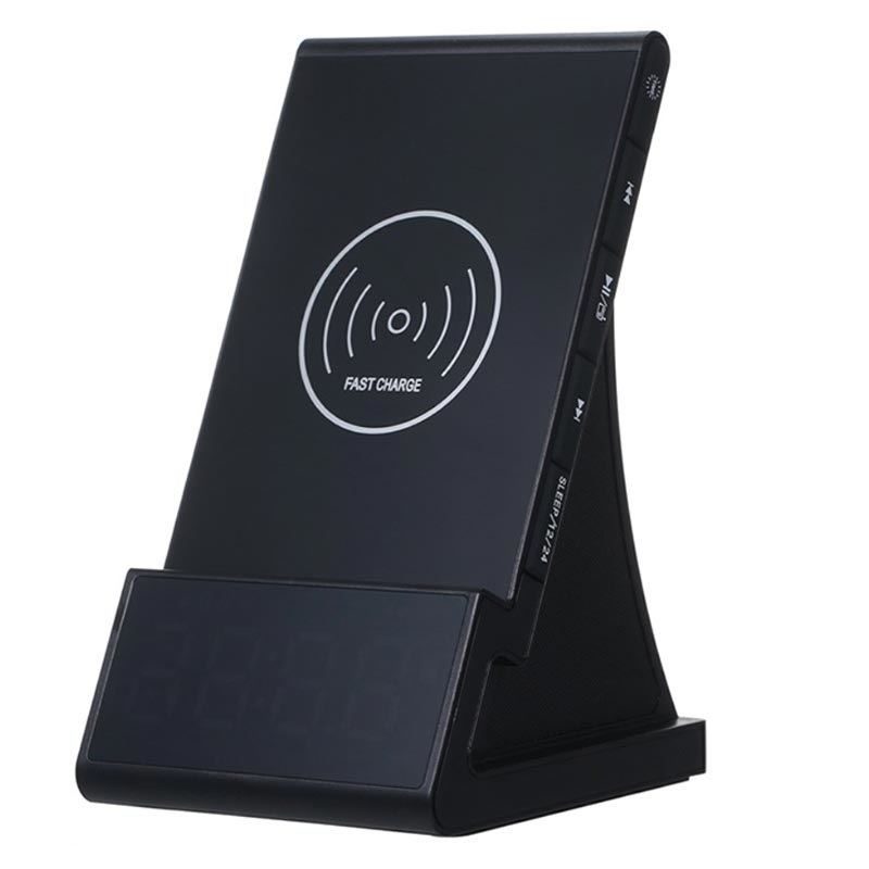 Digital Alarm Clock Radio W Bluetooth Speaker Wireless Charger Digital Alarm Clock Radio W Bluetooth, Wireless Alarm Clock Radio