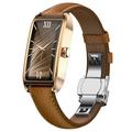 Dora T Elegant Smart Watch for Women with Danish Language - Brown / Rose Gold