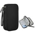 Double Layer Travel Electronics Organizer Bag - Black