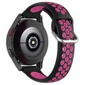 Dual-Color Samsung Galaxy Watch4/Watch4 Classic Silicone Sports Strap - Hot Pink / Black