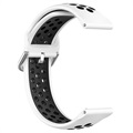 Dual-Color Samsung Galaxy Watch4/Watch4 Classic Silicone Sports Strap - White / Black