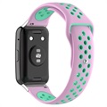 Dual-Color Huawei Watch Fit Silicone Sports Strap - Pink / Cyan