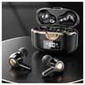 Dual-Driver TWS Earphones with LED Display T22 - Black