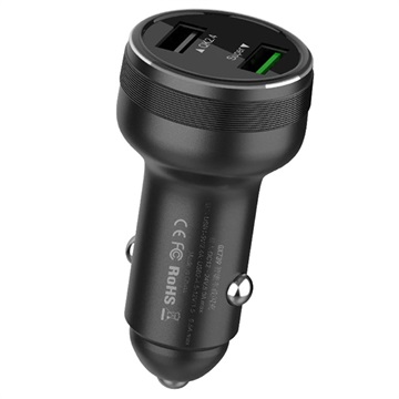 Dual USB Warp Car Charger GX739 - 65W - Black