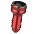 Dual USB Warp Car Charger GX739 - 65W - Red