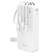 Dudao K11 Pro 20000mAh Power Bank with Built-in Cables - White