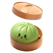 Dumpling Squishy Stress Relief Toy with Steamer Box - Light Green