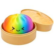 Dumpling Squishy Stress Relief Toy with Steamer Box - Rainbow