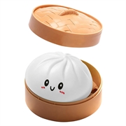 Dumpling Squishy Stress Relief Toy with Steamer Box - White
