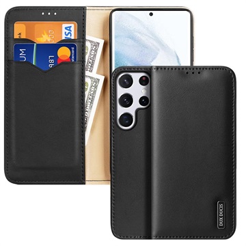 Dux Ducis Hivo Samsung Galaxy S22 Ultra 5G Wallet Leather Case - Black
