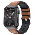Smartwatch with Health Monitoring E500 - Elegant Strap - Brown