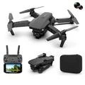 E88 Folding Drone Aerial Photos HD Quadrocopter Altitude Hold RC Aircraft with 4K Dual Cameras - Black