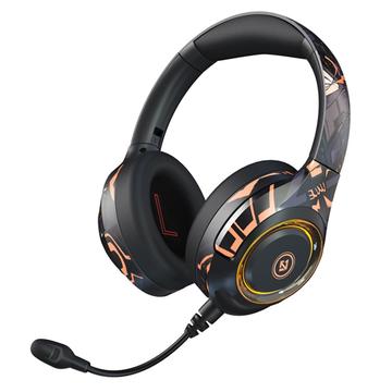 EL-A2 Folding Gaming Headset Graffiti Cool Headphone with Microphone Head-Mounted Bluetooth Earphone - Black