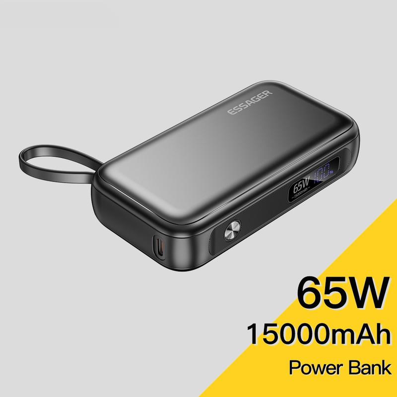 ESSAGER 65W Digital Display Power Bank 15000mAh Mobile Phone Portable  Charger