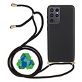 Saii Eco Line Samsung Galaxy S21 Ultra 5G Case with Strap - Black