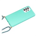 Saii Eco Line Samsung Galaxy A52 5G, Galaxy A52s Biodegradable Case with Strap - Cyan