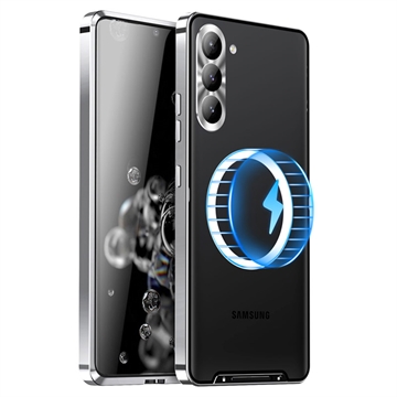 Electroplated Magnetic Samsung Galaxy S23+ 5G Hybrid Case - Silver