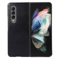 Elegant Samsung Galaxy Z Fold4 5G Leather Case - Black