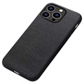 Elegant iPhone 14 Pro Leather Case - Black