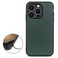 Elegant iPhone 14 Pro Leather Case - Green