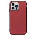 Elegant iPhone 14 Pro Max Leather Case - Red