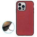 Elegant iPhone 14 Pro Max Leather Case - Red