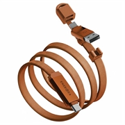 Energea Sheath Travel 2-in-1 Charging & Data Cable - 60W, 1.2m, USB-C/USB-A - Orange