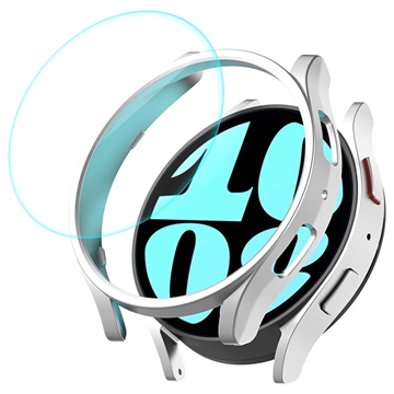 Enkay Samsung Galaxy Watch6 Case with Tempered Glass - 40mm - Silver - 9H