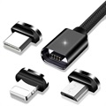 Essager 3-in-1 Magnetic Cable - USB-C, Lightning, MicroUSB - 2m - Black