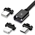 Essager 3-in-1 Magnetic Cable - USB-C, Lightning, MicroUSB - 3m - Black