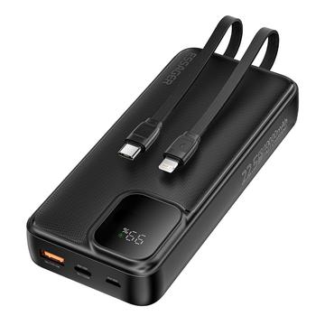 Essager Digital Display 10000mAh Power Bank with Type-C & Lightning Cables - 22.5W
