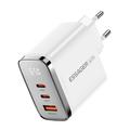 Essager ES-CD64 65W GaN Wall Charger - 3-Port - White