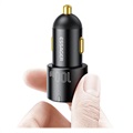 Essager F698 Dual-Port Fast Car Charger - Type-C, USB - 100W - Black