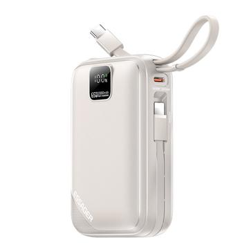 Essager PD 65W Fast Charging Power Bank 20000mAh with Lightning/USB-C Cables - Titanium