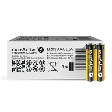 EverActive Industrial LR03/AAA Alkaline batteries - 40 pcs. (20x2)