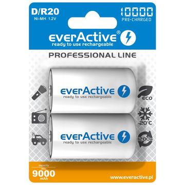 EverActive Professional Line EVHRL20-10000 Rechargeable D Batteries 10000mAh - 2 Pcs.