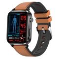 Multifunctional Waterproof Smart Watch F100 - Elegant Strap - Brown