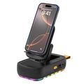 F15 3-in-1 Foldable Phone Holder with Bluetooth Speaker and 1200mAh Power Bank - Black