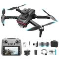 F208 Foldable Professional Drone V.2.0 with 4.5" Screen Remote - Brushless, GPS - Black