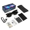 F70 AI Smart Glasses with Real-Time Translation, Touch Control, UV Protection - Black / Grey