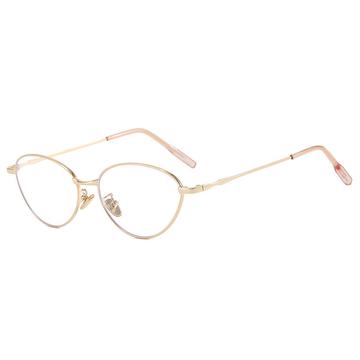 Fashionable Oval Anti Blue Light Glasses - Gold