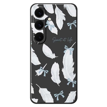 Samsung Galaxy S25 FE Feather Pattern TPU Case - Black