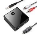 Fiber Optical Bluetooth Receiver/Transmitter - 2-in-1 Wireless Bluetooth Adapter - Black