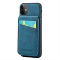 iPhone 11 Fierre Shann Coated Hybrid Case with Card Holder and Stand