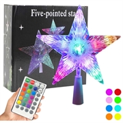 Five-Pointed Star RGB LED Light - Remote Control, USB Power - 22cm