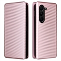 Samsung Galaxy Z Fold5 Flip Case - Carbon Fiber - Rose Gold