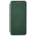 Samsung Galaxy A22 5G, Galaxy F42 5G Flip Case - Carbon Fiber - Green