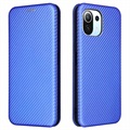 Xiaomi Mi 11 Lite 5G Flip Case - Carbon Fiber - Blue