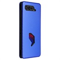 Asus ROG Phone 5 Flip Case - Carbon Fiber - Blue