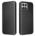 Honor X8 Flip Case - Carbon Fiber - Black